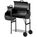 Grelhador a carvão em aço preto 109 x 60 x 120 cm – PANGIVO