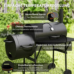 Grelhador a carvão em aço preto 109 x 60 x 120 cm – PANGIVO